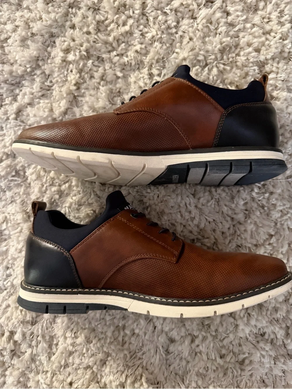 Madden Steve Madden Men’s Lyddon Oxford Brown Blue Casual Lace-Up Shoes 10.5